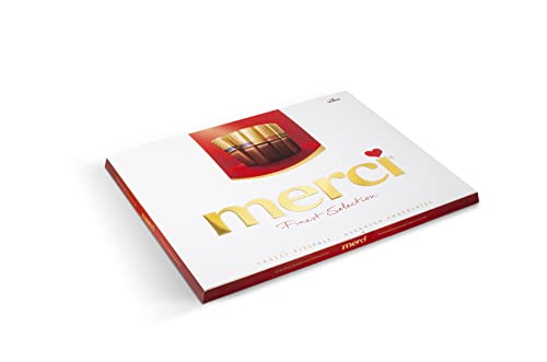 Merci Finest Milk & Dark Chocolate Box (Packaging may vary), 8 Varieties of Chocolates, Gluten-Free, 400 g (Pack of 1)