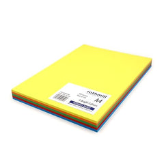 Rothmill Card, 175gsm (230 microns), A4 (210x297mm), 100 Sheets, 5 Bright Colours