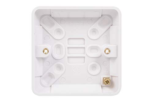 Schneider Electric Lisse White Moulded - Single Surface Pattress Box, 16 mm Deep, GGBL9116S, White