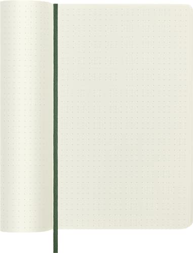 Moleskine Classic Dotted Paper Notebook - Soft Cover and Elastic Closure Journal - Color Myrtle Green - Large 13 x 21 A5 - 192 Pages