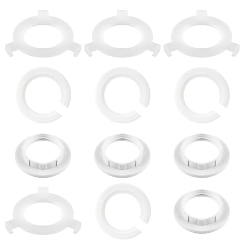 12 Pack Lampshade Reducer Ring, Lamp Shade Reducer Ring, Lampshade Adapter Rings, E27 to E14 Lampshade Reducer Ring, E14 Screw Collar Ring for Ceiling Lamps, Desk Lamp, Bayonet Headlamps