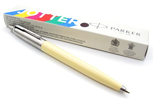 Parker Jotter Originals Ballpoint Pen - Eggshell Yellow Pastel Finish - Retro Collection - Blue Ink - Gift Boxed