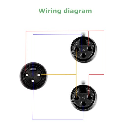 BRIEFCEC XLR Splitter Cable, Microphone Y Cable XLR Male to Dual XLR Female 3 Pin Jack Splitter Cord Audio Adapter, Zinc Alloy Jack OFC Copper Cable(1 Male to 2 Female, 30CM, Black)