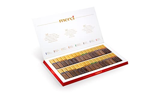 Merci Finest Milk & Dark Chocolate Box (Packaging may vary), 8 Varieties of Chocolates, Gluten-Free, 400 g (Pack of 1)