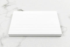 Luxpad A6 Gluebound Revision & Presentation Cards - White. 50 Lined Cards Per Pad (6x4 inches)