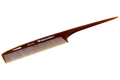 Standard Tail Pin Hair Comb infused with Argan Oil, Fine Tooth in Brown