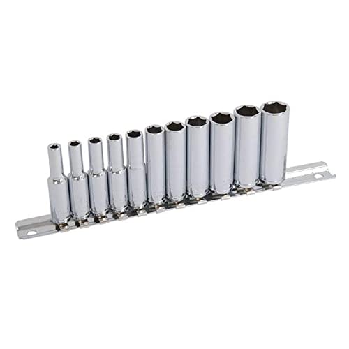 NEILSEN TOOLS CT0753 11 Piece Drive Deep Socket Set on Holder,1/4 inches