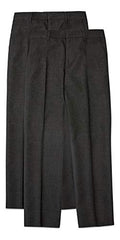 14/15 2pk Boys School Trousers (14.15 Years, Charcoal)