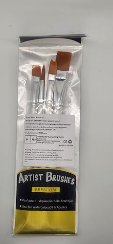 6 PCS Paint Brush Set, Nylon Acrylic Paint Brushes - White Wooden Handle, Small Fine Tip Artist Paintbrush/Watercolour Paint Brushes/Oil Paint Brushes/Gouache Paint Brushes for Art Painting