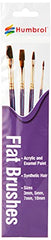 Humbrol Hubrol Pack of 4 Paint Set Flat-3mm, Purple, Flat Brushes Size 3mm, 5mm, 7mm, 10mm Brush Pack