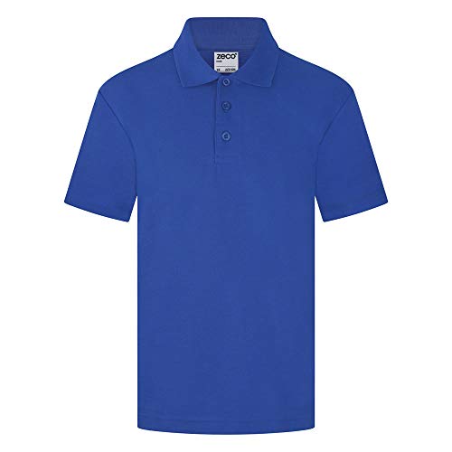 ZECO Kids Short Sleeve School Polo Shirt Royal Blue