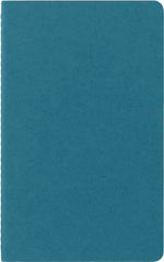 Moleskine Cahier Journal, Set 3 Notebooks with Plain Pages, Cardboard Cover with Visible Cotton Stiching, Colour Brisk Blue, Large 13 x 21 cm, 80 Pages