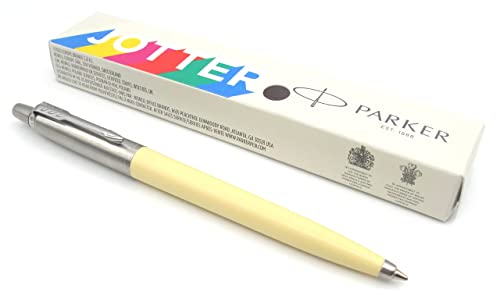 Parker Jotter Originals Ballpoint Pen - Eggshell Yellow Pastel Finish - Retro Collection - Blue Ink - Gift Boxed