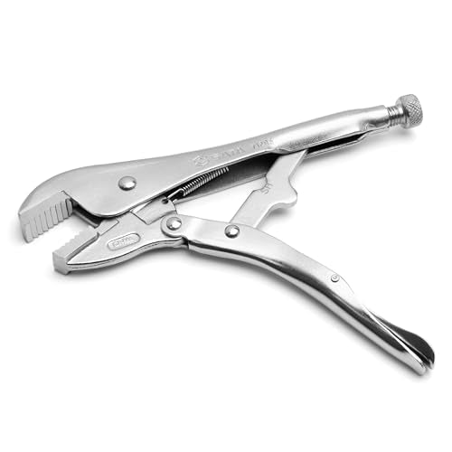 SATA ST71203ST 10-Inch Straight Jaw Locking Pliers, with a Chrome Molybdenum Alloy Steel Body and an Integrated Wire Cutter