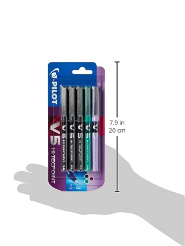 Pilot V5 0.5 mm Liquid Ink Rollerball Pen, Pack of 5