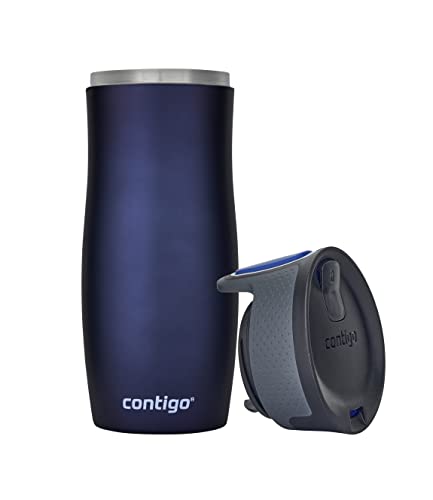 Contigo West Loop Autoseal Travel Mug, Stainless Steel Thermal Mug, Vacuum Flask, Leakproof Tumbler, Coffee Mug with BPA Easy-Clean Lid, 470 ml, Monaco