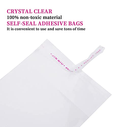 100 Pcs Clear Resealable Cellophane Bag Self Sealed Small Cellophane Bags for Cookie, Gifts, Sweet, Jewelry,Soaps and Candle (2.7''x 4''(7x10cm))