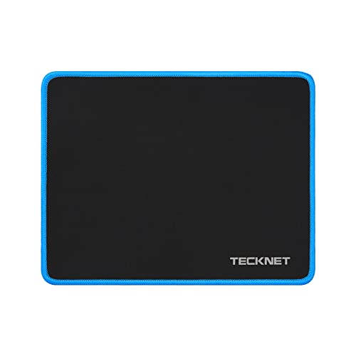 TECKNET Mouse Mat 270 x 210 x 3 mm Gaming Mouse Pad, Non-Slip Rubber Base, Waterproof Surface, Stitched Edges Mouse pad, Compatible with Laser and Optical Mice