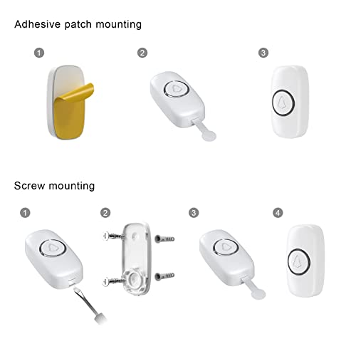 SECRUI Wireless Doorbell, Plug in Waterproof Battery Operated Cordless Electric Door Bells at 1,000 Feet Long Range Chimes Volume Adjustable 120 DB Loud for Deaf Easy Install for Home, School, Office