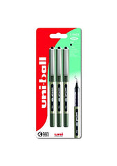 uni-ball UB-157 Eye Rollerball Pens. Premium Fine 0.7mm Ballpoint Tip for Super Smooth Handwriting, Drawing, Art, Crafts and Colouring. Fade and Water Resistant Liquid Uni Super Ink. Pack of 3 Black