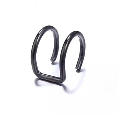 Matt black double bar ear cuff   Black ear cuff   Non pierced ear cuff