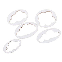 5 Pcs Cloud Fondant Cutter Plastic Cake Cookie Biscuit Cutter Mold for Baking Room Coffee Shop Birthday or Wedding Cake