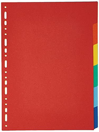 Exacompta - Ref 2006E - Forever Collection - 100% Recycled Dividers - Suitable for A4 Documents, 220gsm 100% Recycled Card, 6 Position - Multicoloured