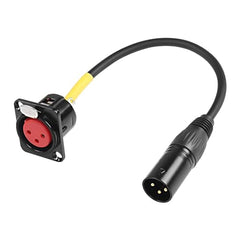 XMSJSIY D-Type XLR Female Panel Mount to XLR Male Connector Pass Through Cable,3 Pin Mic XLR Feed/Pass Thru Converter Compatible with Microphone - 30cm/11.8inch 1PC (Female to Male)