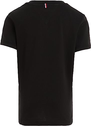 Tommy Hilfiger - Boys Essential Cotton V Neck T Shirt - Band Collar - Tommy Hilfiger Kids - Boys T Shirt - 100% Organic Cotton - Black - One Size