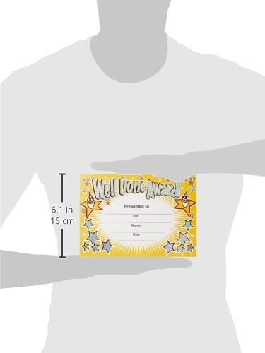 SuperStickers 'Well Done Award' Sparkling Classroom Certificate, A5 certificates. Pack of 20.