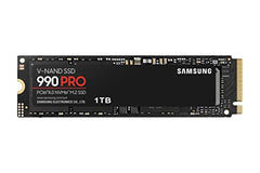 Samsung 990 PRO 1TB PCIe 4.0 (up to 7450 MB/s) NVMe M.2 (2280) Internal Solid State Drive (SSD) (MZ-V9P1T0BW)