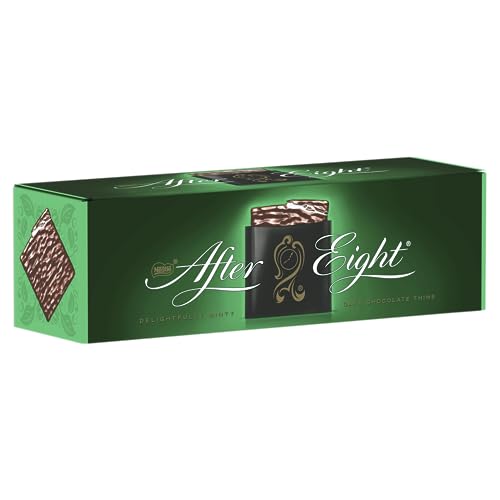 Nestlé After Eight Dark Mint Chocolate Box 300g   Thin Squares Of Mint Fondant Wrapped In Dark Chocolate   Christmas Chocolate Gift  Festive Chocolate Box  After Dinner Mints