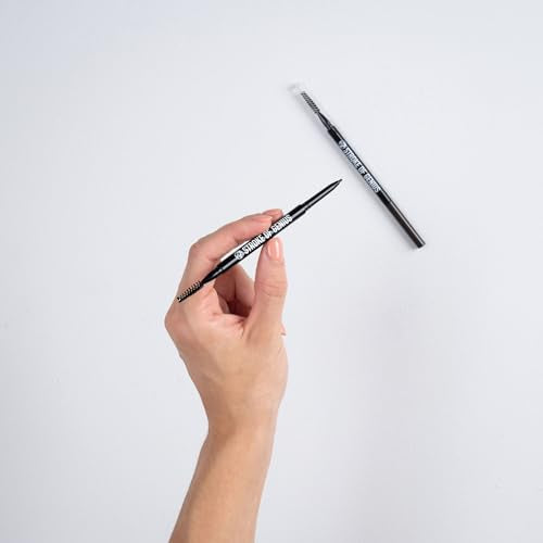 W7 Stroke Of Genius Eyebrow Pencil - Dual Ended Mechanical Brow Pencil With Spoolie Brush - Professional Brow Makeup (Dark Brown)