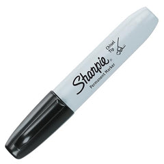 Sharpie Permanent Markers   Chisel Tip   Black   2 Count