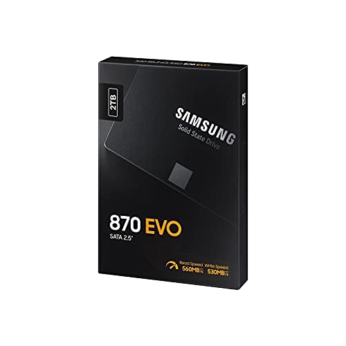 Samsung SSD 870 EVO, 2 TB, Form Factor 2.5 Inch, Intelligent Turbo Write, Magician 6 Software, Black