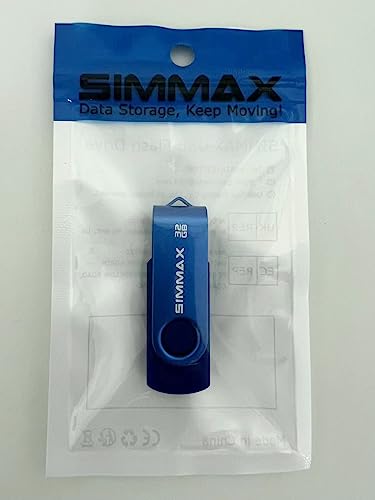 SIMMAX 32GB Memory Stick USB 2.0 Flash Drives Swivel Thumb Drive Pen Drive (32GB Blue)