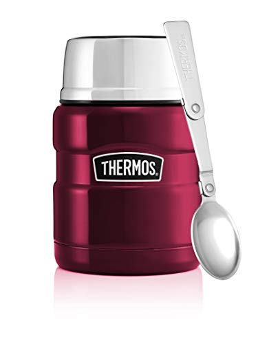 Thermos Stainless King Food Flask, Stainless Steel, Raspberry, 9.4 x 9.4 x 14.2 cm - 470 ml