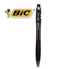 Bic Bu3 Grip 1.0 Black Retractable Ball Pen 4 Pack Stationery