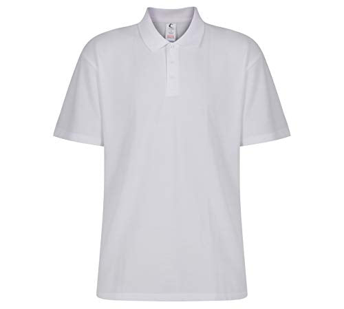 Trutex Standard Fit Short Sleeve Unisex School Polo Shirt (1-16and Years), Premium Quality Polo Shirt Boys and Girls, Easy Care Polo Shirt Girls, Boys, Teens - Genuine School Uniform White