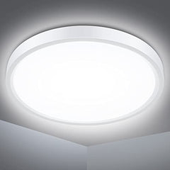 Defurhome Bathroom Ceiling Light, 24W (150W Equivalent), 2200LM, 5000K Daylight White,IP54 Waterproof, Flush Mount,Modern Ceiling Light for Living Room,Kitchen,Porch,Bedroom,Ø30CM(White)