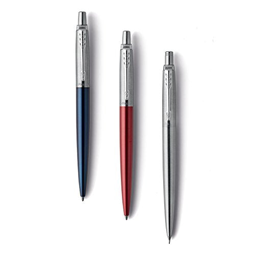 Parker Jotter London Trio Discovery Pack: Ballpoint Pen (Royal Blue), Gel Pen (Red Kensington) & Mechanical Pencil (Stainless Steel)