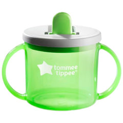 Tommee Tippee First Cup Sippy Cup for Babies with Flip-Up Free-Flow Spout and Easy Gip Handles, 4mand, 190ml, pack of 4, mixed colours