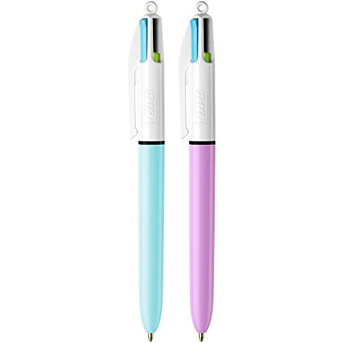 BIC 4 Colours Fun Retractable Ballpoint Pens with Four Ink Colours and Medium Point (1.0 mm), Pack of 3