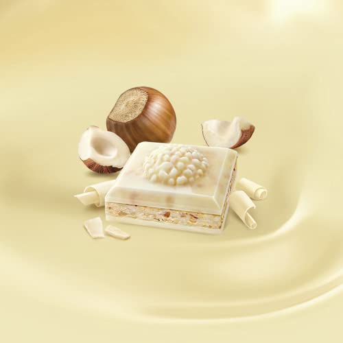 Ferrero Rocher White Chocolate Bar, Movie Night Snacks, Chocolate Gift with Crunchy Whole Hazelnut and Cocoa Filling, 90g