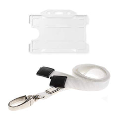 ALG ID Cards® White ID Card Badge Holder - White Lanyard Card Holder - White Lanyard Neck Strap with Metal Clip & Safety Breakaway Release for Pass Holder