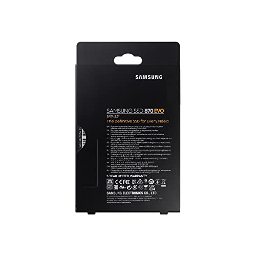 Samsung SSD 870 EVO, 250 GB, Form Factor 2.5 Inch, Intelligent Turbo Write, Magician 6 Software