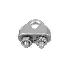 Wire Rope Clip Cable Clamp 304 Stainless Steel U Bolt Saddle Fastener M3 for Ø 3mm (1/8 inches) Wire Rope Cable, Pack of 12, by Hyber&Cara