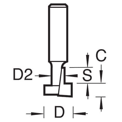 Trend CraftPro Keyhole Router Cutter Bit, 1/4 Inch Shank, 4.5mm Cutting Depth and 9.5mm Cut Diameter, Tungsten Carbide Tipped, C120X1/4TC