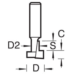 Trend CraftPro Keyhole Router Cutter Bit, 1/4 Inch Shank, 4.5mm Cutting Depth and 9.5mm Cut Diameter, Tungsten Carbide Tipped, C120X1/4TC