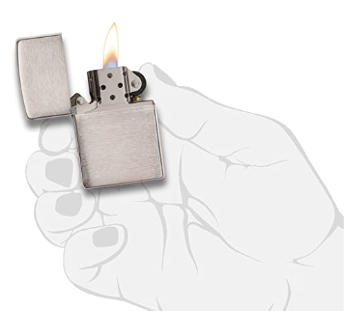 Zippo Windproof Lighter Metal Long Lasting Zippo Lighter Best with Zippo Lighter Fluid Refillable Lighter Perfect for Cigarettes Cigar Candle Pocket Lighter Fire Starter Classic Chrome Designs